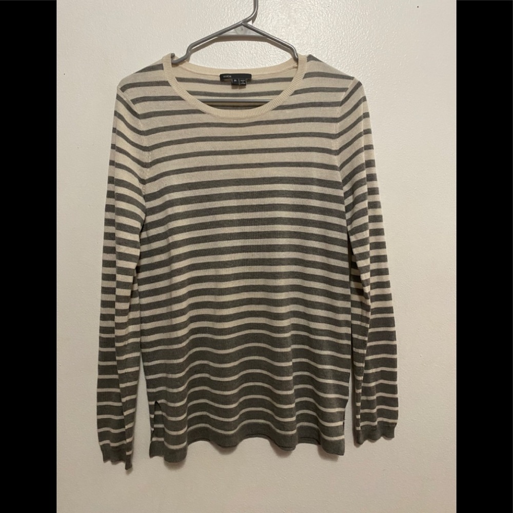 Vince Striped Lightweight Sweater Size M | Minimalist Neutrals